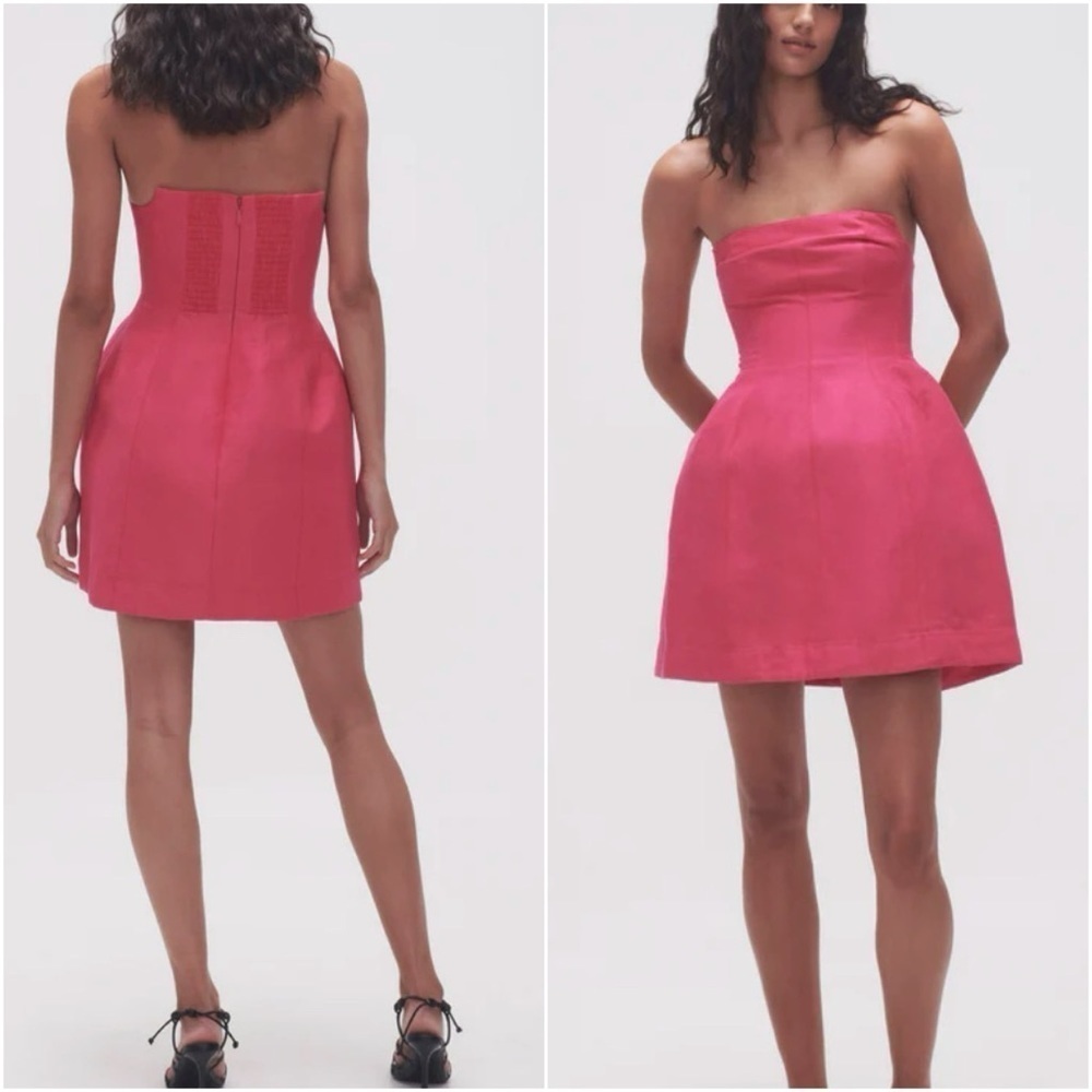 Aje Baret Paneled Strapless Mini Dress